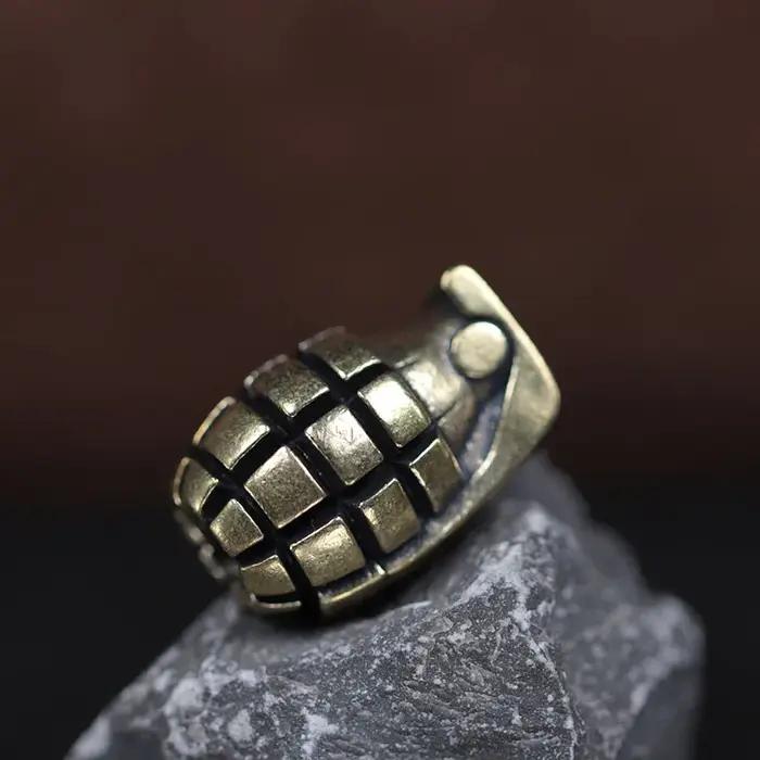 Perles de couteau en laiton en forme de Grenade EDC, bricolage, Bracelets tissés paracorde, pendentifs de lanière, accessoires, outil d'extérieur, tentures, breloques, cadeaux