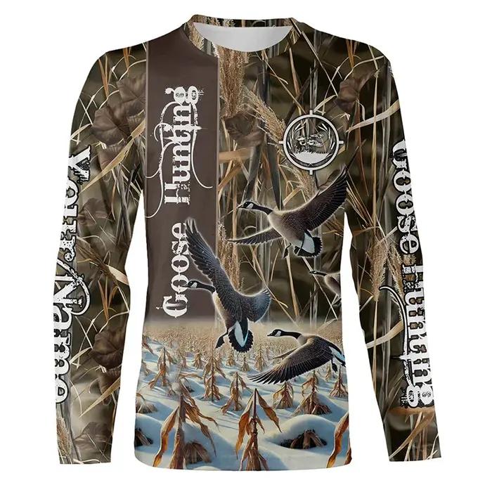 Camo chasse animaux sanglier hommes T-Shirt impression 3D Sport à manches longues