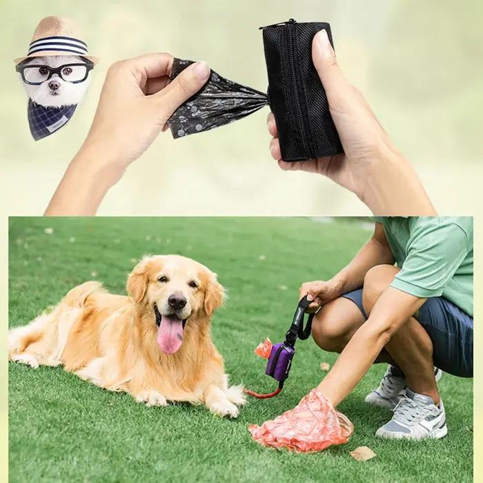 Sacs à déchets pour chiens distributeur mini portable avec pelle à crottes pour promenades en plein air et voyages occaions spéciales