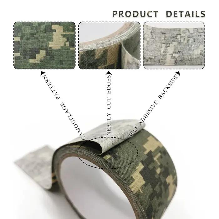 Ruban adhésif camouflage 10m pour vélo, chasse et camping, invisible en milieu naturel