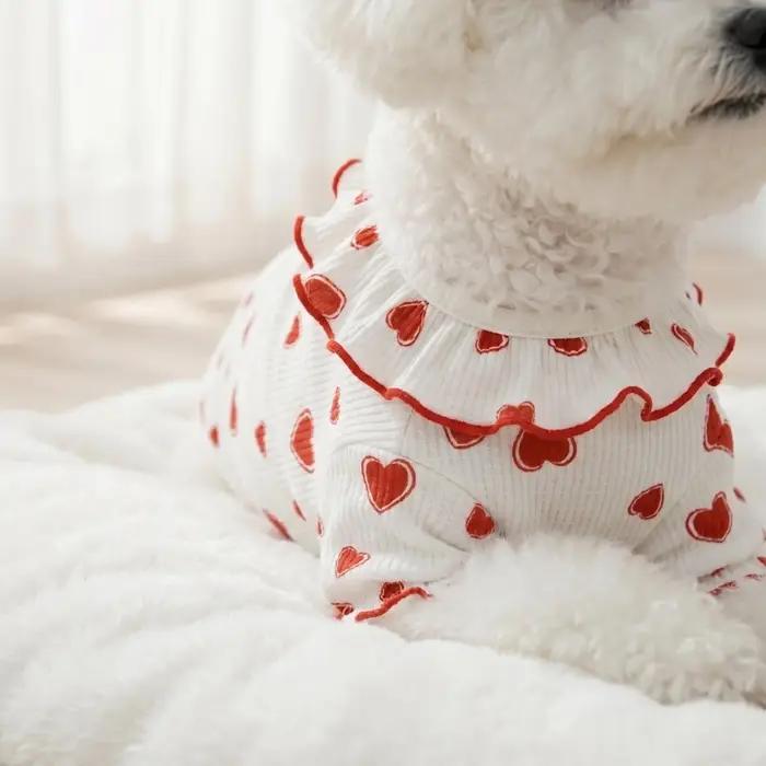 T-shirt pour animaux de compagnie avec imprimé de fruits et volants