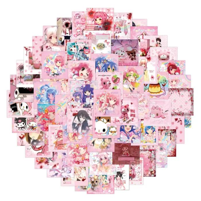 80 pièces dessin animé mignon Cutecore compte à main décoration bricolage papeterie Mobile autocolla