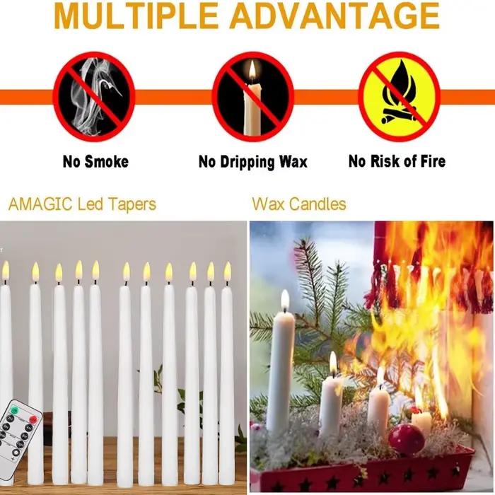 Bougie LED scintillante sans flamme, bougie chauffe-plat à piles, fête de Noël à la maison, décorati