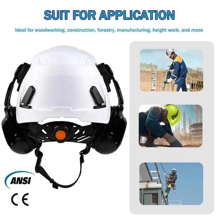 Casque de sécurité STETELLIX avec double visière et protection oreilles pour chantier et extérieur occasions spéciales