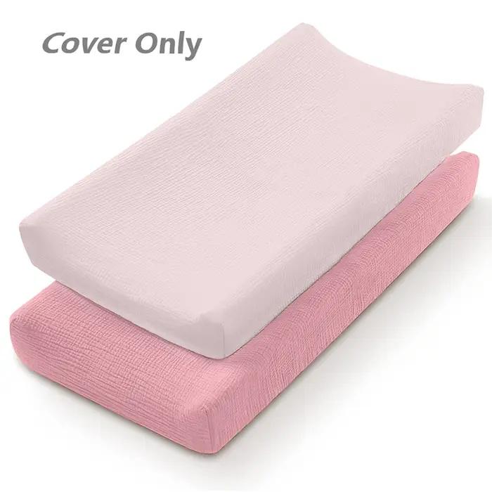 Housse de matelas à langer en mousseline pour bébé