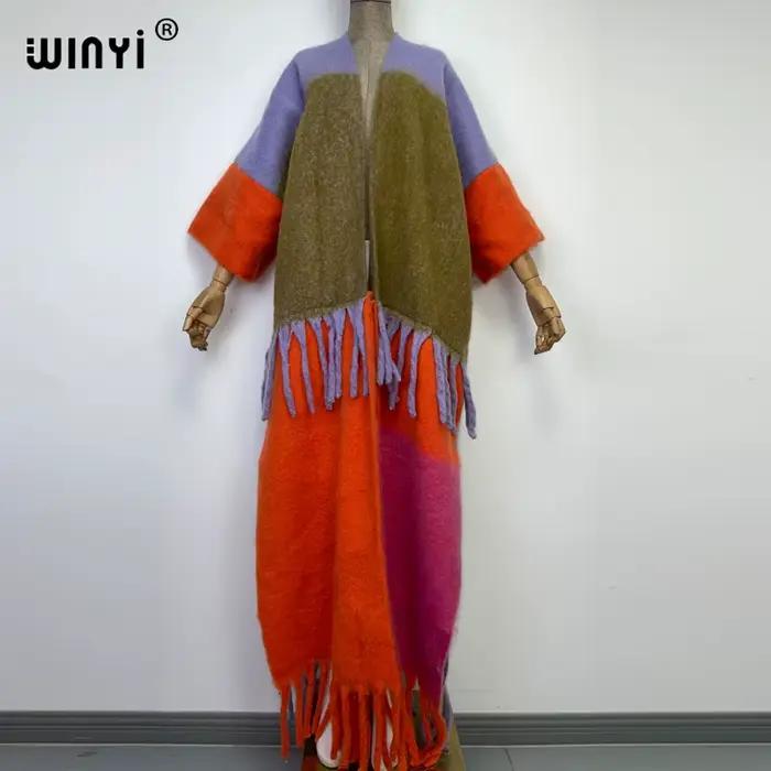 WINYI – manteau de fourrure Long pour femme, pardessus épais et chaud, de luxe, de haute qualité, av
