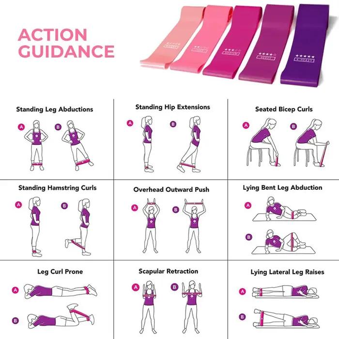 Bandes de résistance élastiques, entraînement de Yoga, gymnastique, Fitness, gomme, aide à la tracti