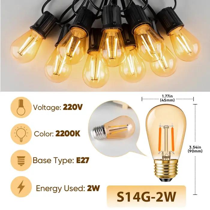 Guirlande lumineuse Led en plastique S14 E27 220V EU