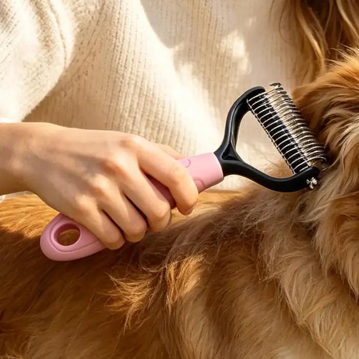 Brosse démêlante double face pour animaux de compagnie