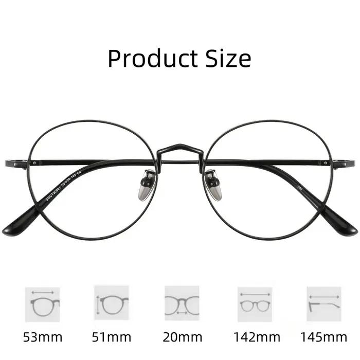 FIRADA mode lunettes rétro luxe pur titane lunettes rondes confortable Prescription lunettes cadre p