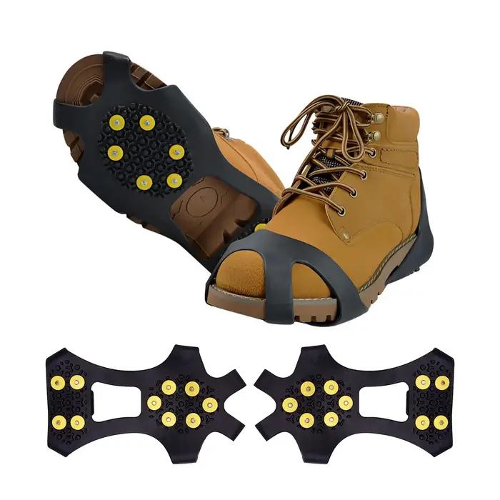Crampons d'Escalade 10 Dents Antidérapants Pour Randonnée Alpinisme Chaussures de Sport Bottes d'Hiver Occasions Spéciales