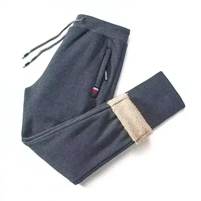 Pantalon jogging chasse hiver homme en laine mouton épais chaud confortable cordon ajustable