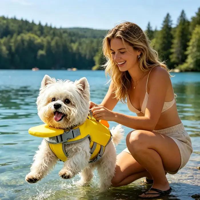 Gilet de sauvetage pour chien en forme de requin