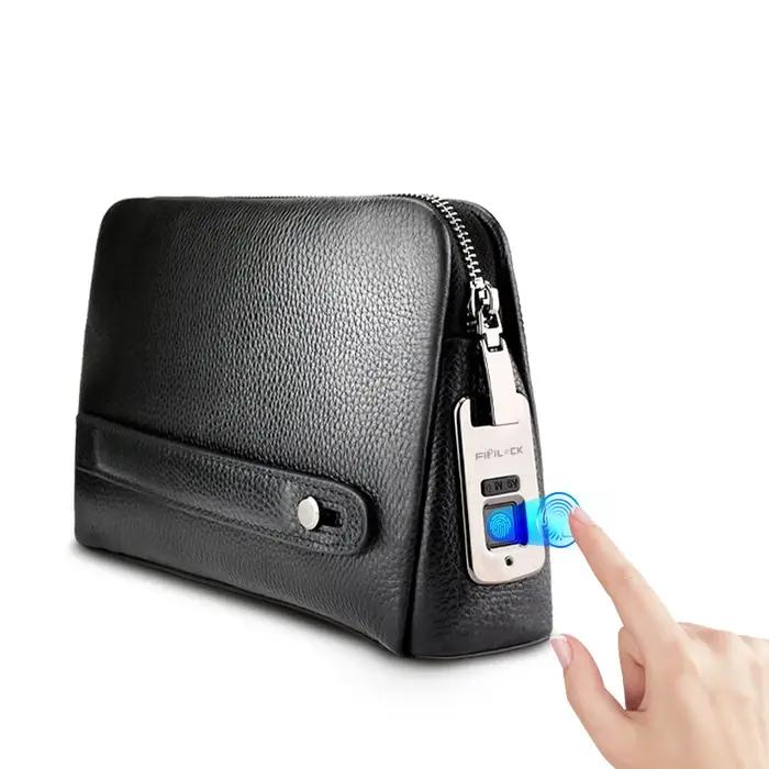 Portefeuille de sécurité pour sac à main avec serrure à empreinte digitale pour homme