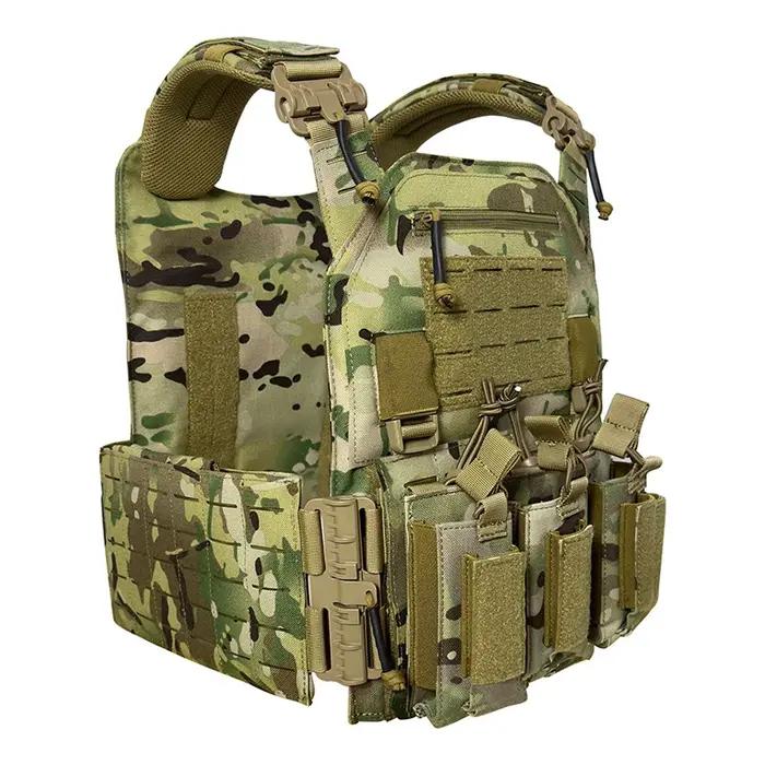 Gilet tactique, pack double à démontage rapide, gilet léger de style chasseur découpé au laser, noir, pour activités de plein air, de haute qualité