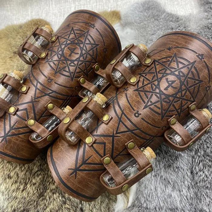 Bracelets d'armure médiévale, gauntlet vintage, bracelet de style punk, costume de cosplay du Moyen Âge, LARP, fête pour hommes et femmes