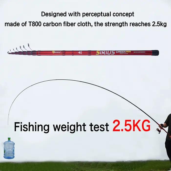 Canne pêche bolognaise télescopique carbone T800 4.0-6.5m ultra légère 30g flotteur voyage truite spinning