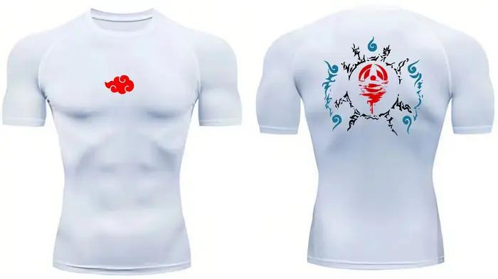 Anime hommes Compression chemise Fitness Sport course serré gymnase t-shirts athlétique entraînement