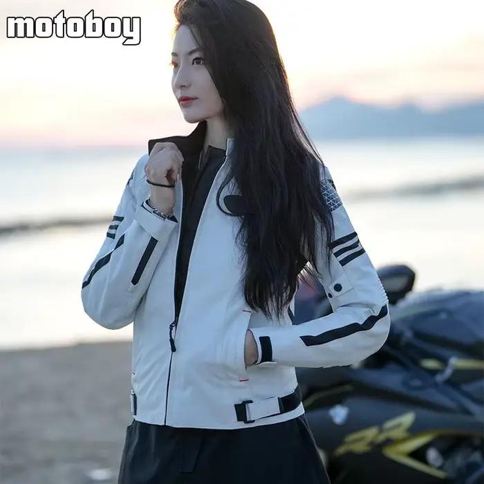 Veste de moto pour femmes en polyester et coton avec armure corporelle en maille respirante, certifiée CE, vestes de motocycliste élastiques pour femmes, occasions spéciales