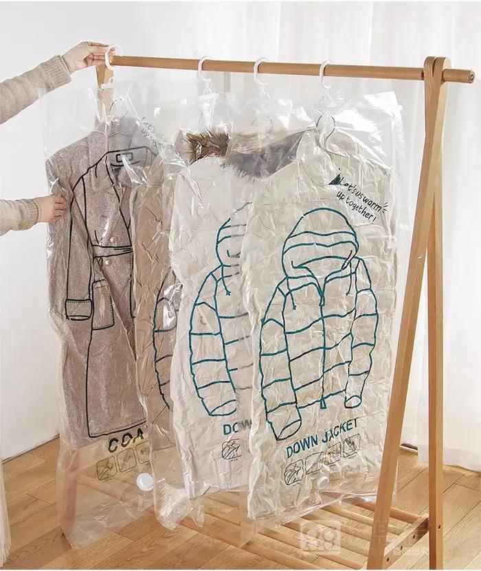 Sacs de rangement sous vide transparents suspendables
