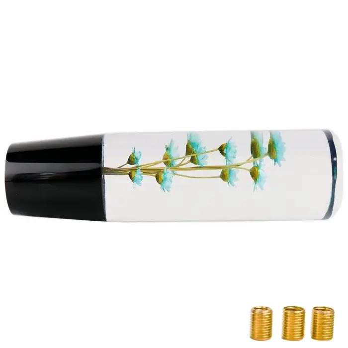 Levier de changement de vitesse de voiture, fleur réelle brillante, bulle de cristal, pommeau de lev