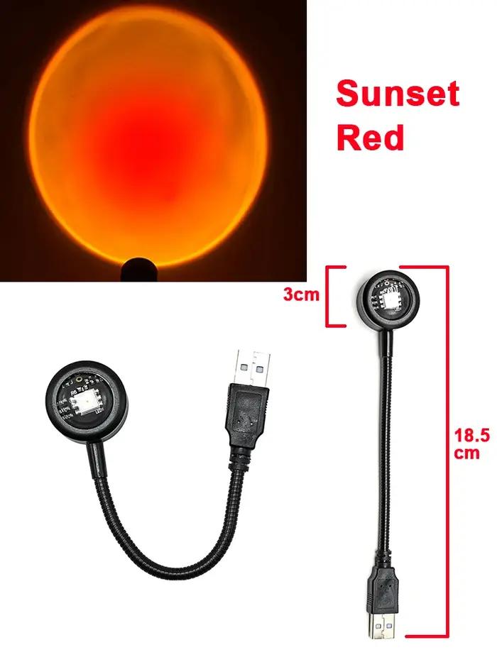USB LED coucher de soleil lampe veilleuse projecteur photographie mur atmosphère néons pour décoration de fête chambre