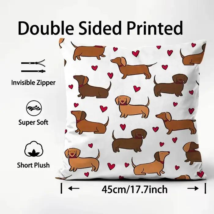 Housse de coussin en forme de chien saucisson réversible polyester pour décoration maison et voiture occaions spéciales