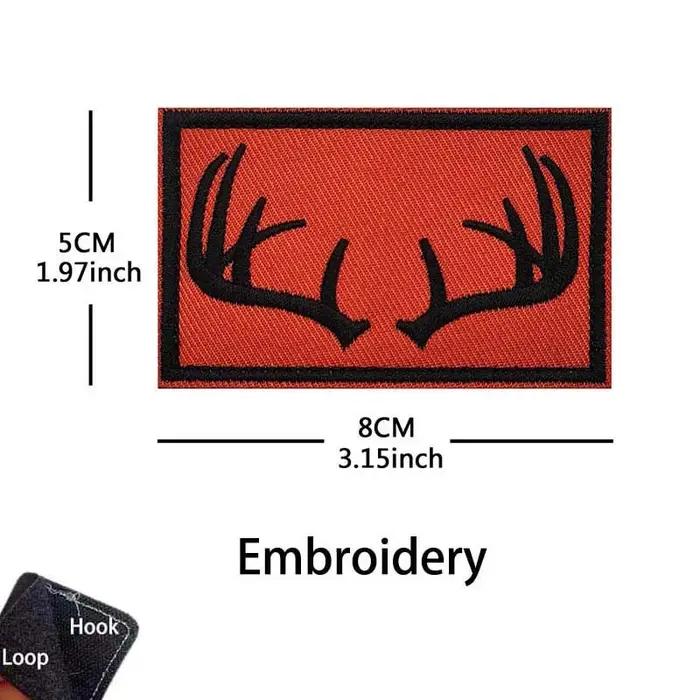Patch brodé en forme d'antilope, style crochet et boucle, badge tactique pour vêtements de chasse, camping et randonnée