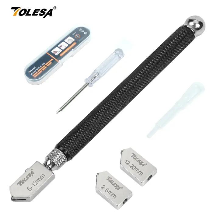 TOLESA Kits de coupe-verre 2 mm-20 mm, outil de coupe du verre avec alimentation et boîte à huile ao