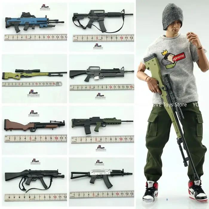 Modèle d'arme AK47 M16 fusil AWP M4 pistolet de sniper pour collection de figurines action 1/6 armée occidentale historique