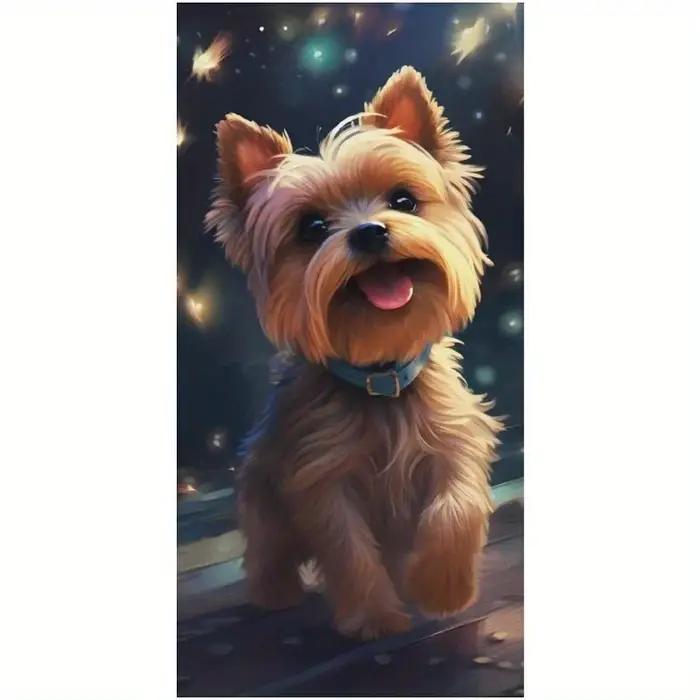 Serviette de plage ultra douce pour chien Yorkie, légère et à séchage rapide, adorable design Yorksh