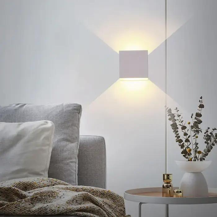 Appliques murales LED 6W lampe d'intérieur moderne blanc haut vers le bas lumières murales pour la m