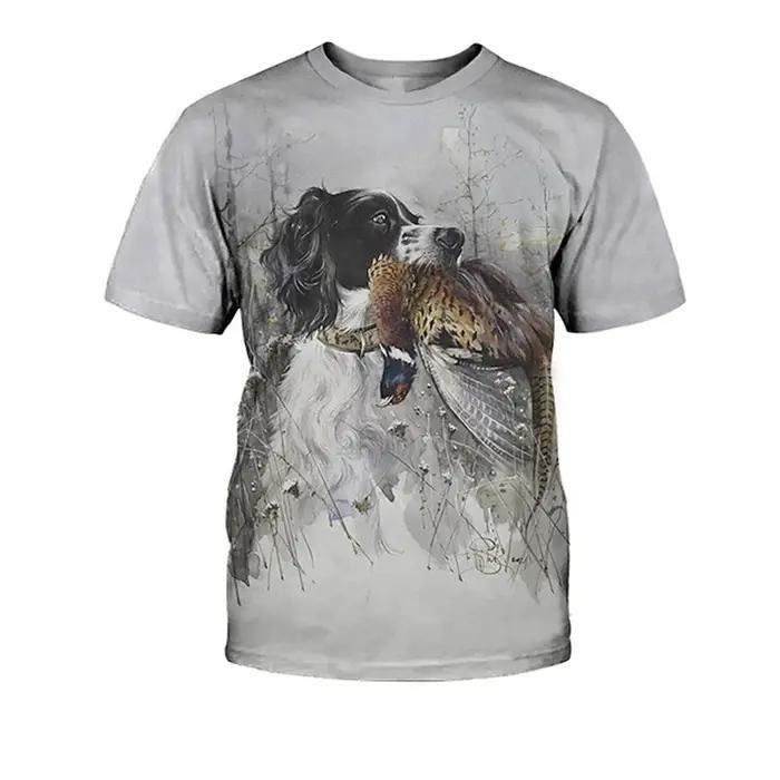 T-shirt imprimé chien de chasse décontracté pour hommes et femmes, style Harajuku Y2K, col rond, manches courtes, motifs teckels, t-shirts respirants pour toutes les occasions
