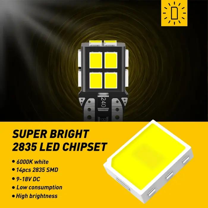 AUXITO 10 pièces Auto T10 LED lumières 2835 SMD W5W LED ampoule Canbus sans erreur voiture éclairage