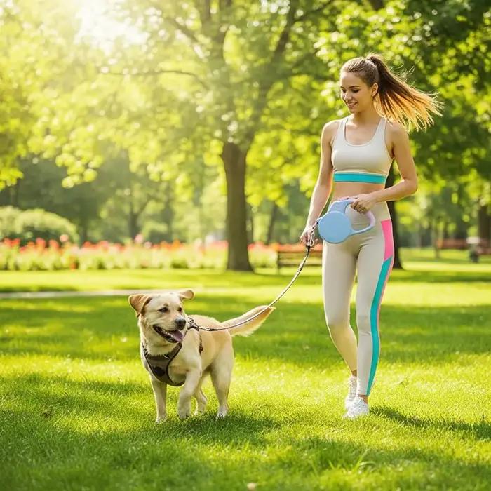 Laisse Rétractable Automatique pour Chien 3/5m – Sangle Personnalisée pour Promenades Nocturnes Sûres – Accessoires pour Animaux de Compagnie avec Poignée Confortable