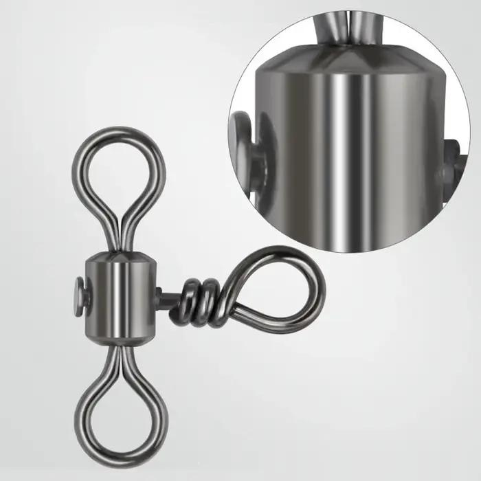 DNDYUJU 30 pièces 3 voies baril ligne transversale pêche pivotant avec anneau solide en laiton croch