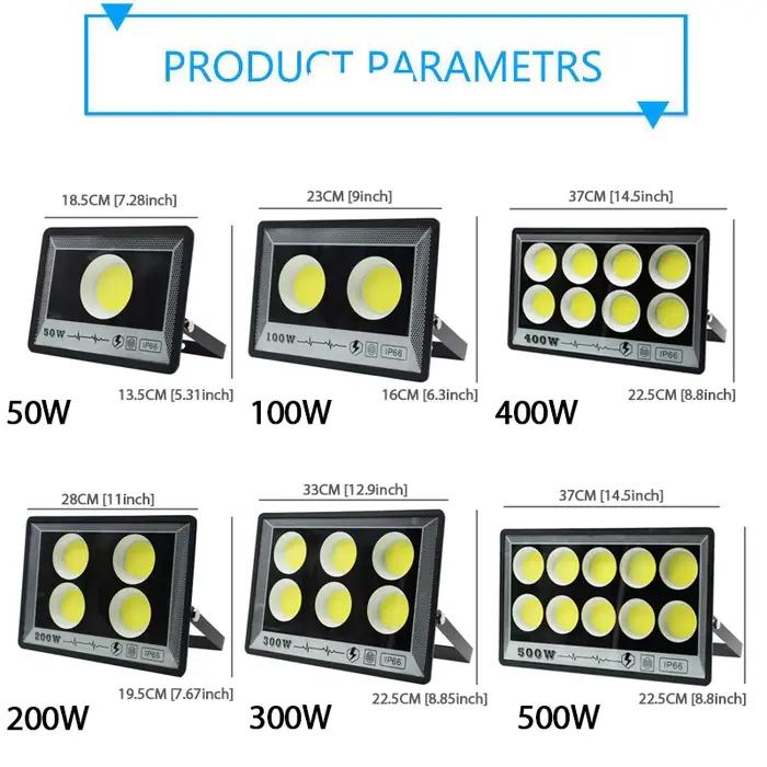 Éclairage LED 50W 100W 200W 300W 400W 500W 220V projecteur IP65 lampe étanche Led projecteur extérie