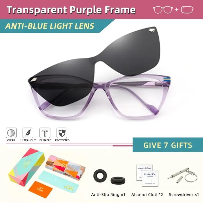 CLLOIO nouveau Style aimant pince sur lunettes de lecture femmes oeil de chat myopie