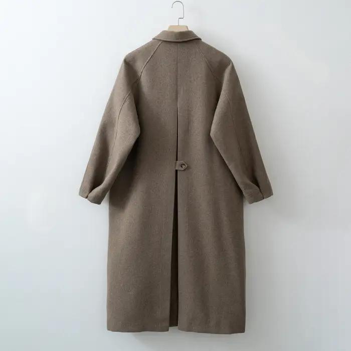Manteau long en laine pour femme, printemps 2026, maxi-manteau