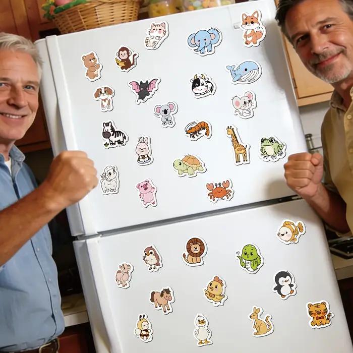 32 Aimants de Réfrigérateur Animaux Mignons, Design Magnétique, Décoration d'Intérieur & Cadeau Idéal. Jouet interactif créatif pour enfants.