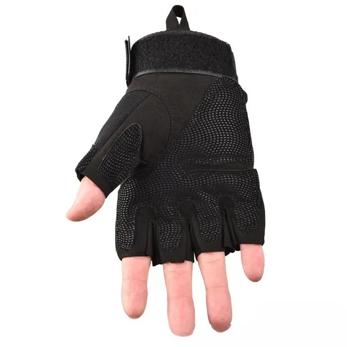 Gants tactiques demi-doigts microfibre pour combat défense et entraînement chasse outdoor