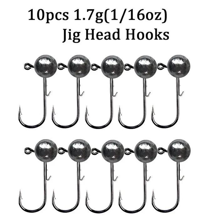10 pièces tête de gabarit crochet de pêche 3.5g 5g 7g 10g 14g boule ronde