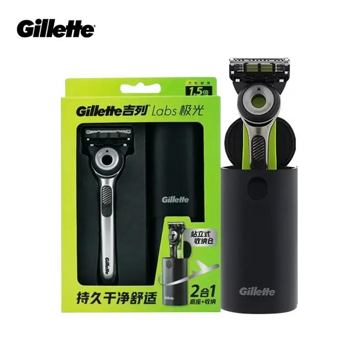 Gillette Labs Razor Aurora Series Flexdisc 5 couches lame à induction barbe rasage rasoir pour hommes avec support