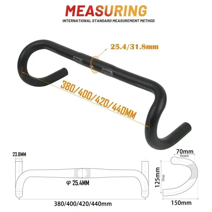 UNO – poignée de barre de chute ultralégère, guidon de vélo de route, 25.4/31.8mm, pliable, 360/380/