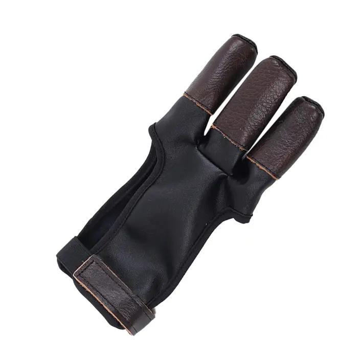 Gant de protection archerie 3 doigts cuir vache résistant couverture sport flèche accessoire