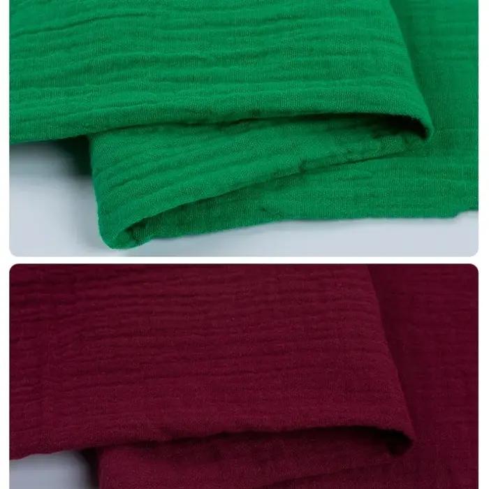 Tissu en gaze double couche de coton, doux et confortable, matière en pur coton, printemps-été, pour robe, tissu au mètre, DIY