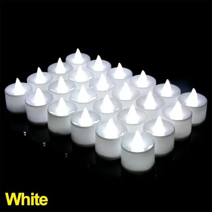 12-1 pièces bougies LED colorées à piles sans flamme photophore fausses