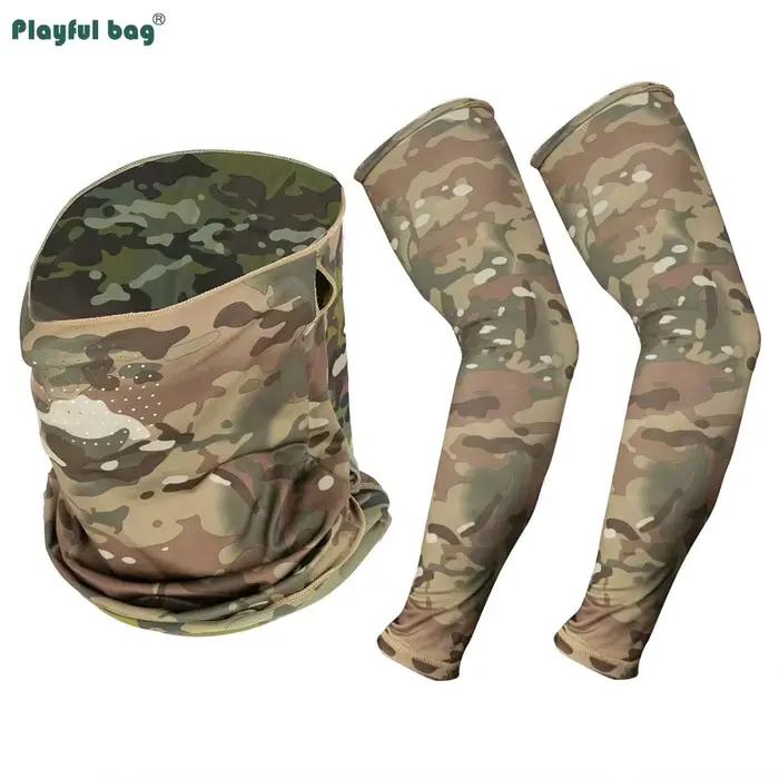 Set combo camouflage CP Outdoor casque feuilles gants tactiques manches soie masque demi-visage équipement chasse