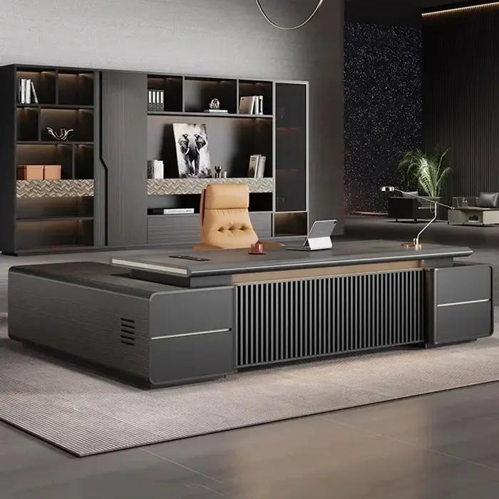 Bureau debout électrique Premium, Station de recharge pour exécutifs, gestion des câbles, décoration