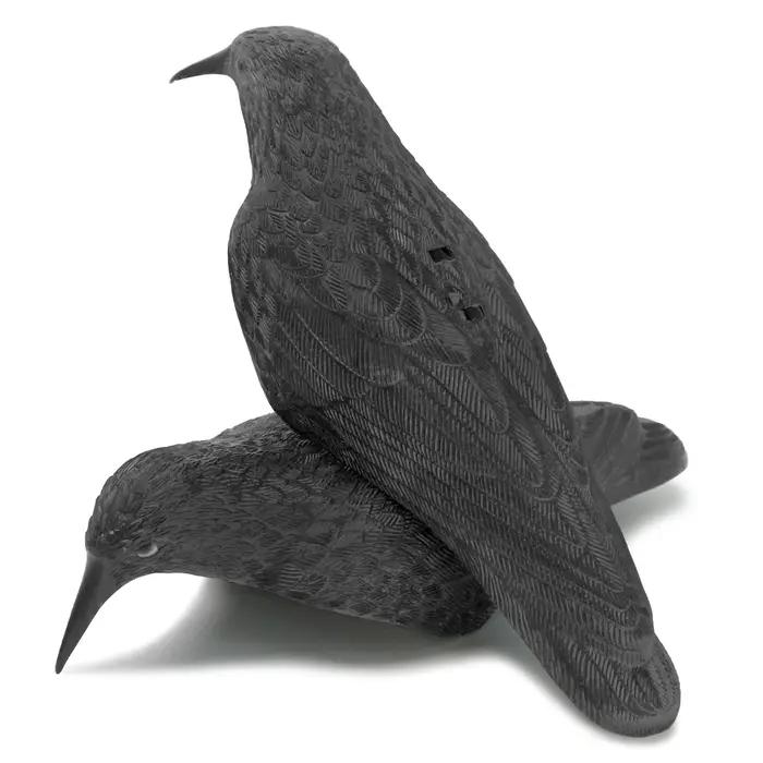 Épouvantail corbeau noir plastique pour jardin - Répulsif oiseaux et rongeurs pour chasse et contrôle nuisibles